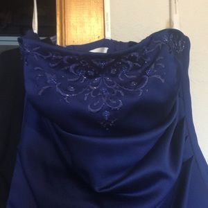 Never worn David’s Bridal size 12 Navy dress
